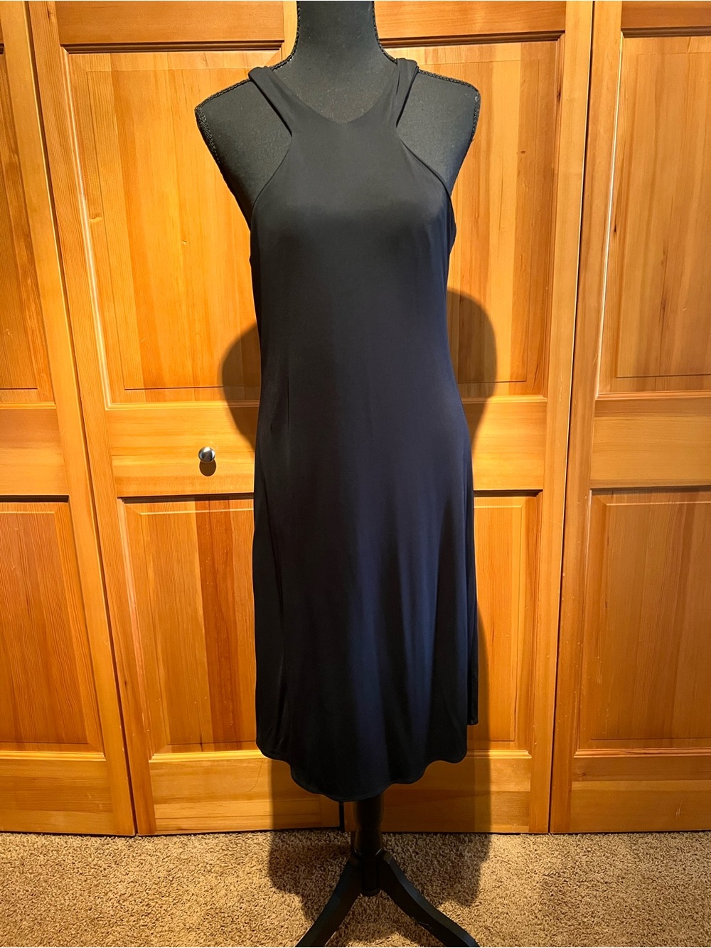 Ralph Lauren Black Racer Back Midi Dress - M